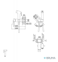 MEDIDAS MEZCLADOR EMPOTRAR PARA BIDE/WC LUSITANO BRUMA